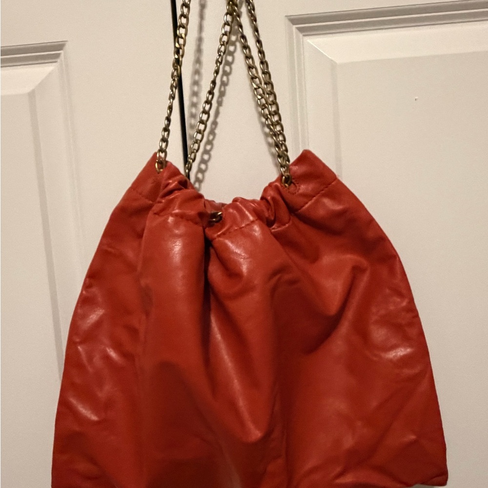 Zara Red Chain-Handle Women’s Shoulder Bag